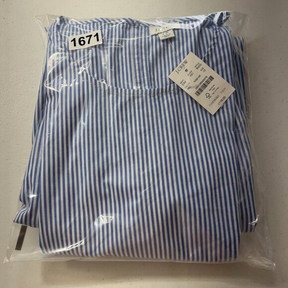 J.Crew Blue White Striped Sleeveless Tiered Midi Dress Women's Size 12 NWT - Picture 11 of 11